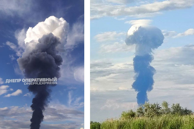 Три ракеты разрушили нефтебазу в Новомосковском районе