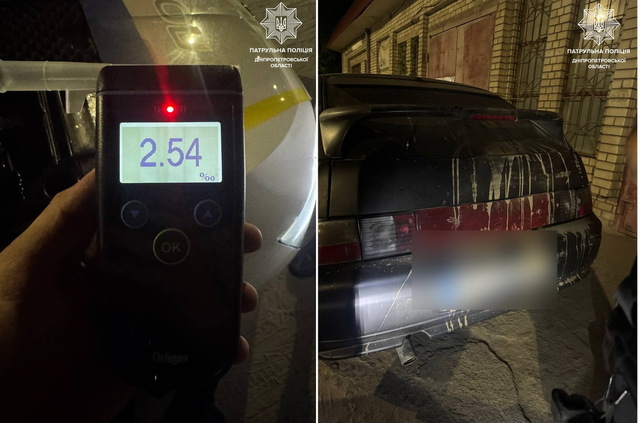 2,54 проміле алкоголю: патрульні виявляють нетверезих водіїв на дорогах Дніпра