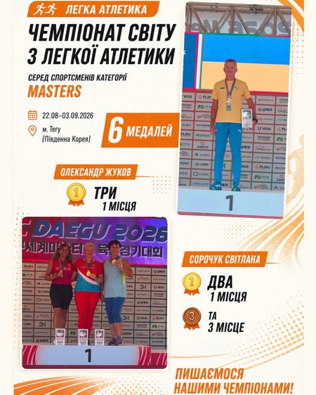 Спортсмены из Днепра завоевали медали на чемпионате мира по легкой атлетике а категории Masters