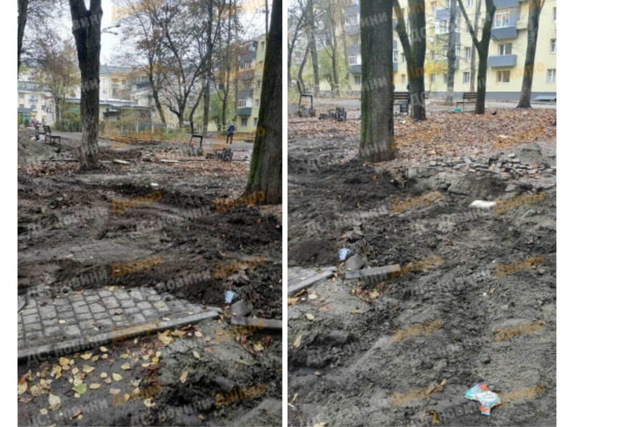 Фото: Жители 12 квартала в Днепре жалуются на коммунальщиков, уничтоживших сквер