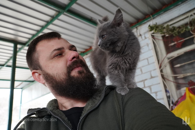 В днепровской бригаде день сержанта отметила кошка Куля