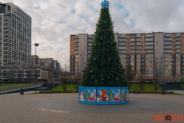 Еще одно место для праздничных фото: в Днепре в Прибрежном сквере установили новогоднюю елку